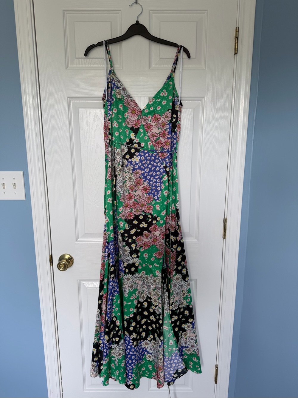 Lulus Bold Beauty Green Multi Floral Print Maxi Dress Size Small